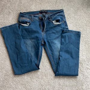 Free Planet jeans with leather detail